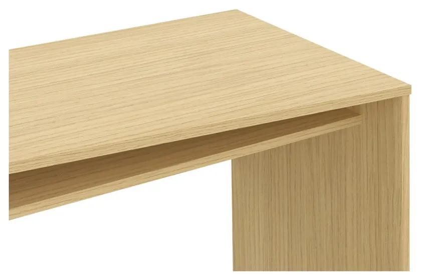 Работна маса с дъбов плот 130x50 cm Mitch - TemaHome