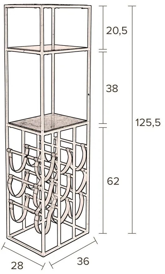 Зелена и черна стойка за вино за 9 бутилки Mil - Dutchbone