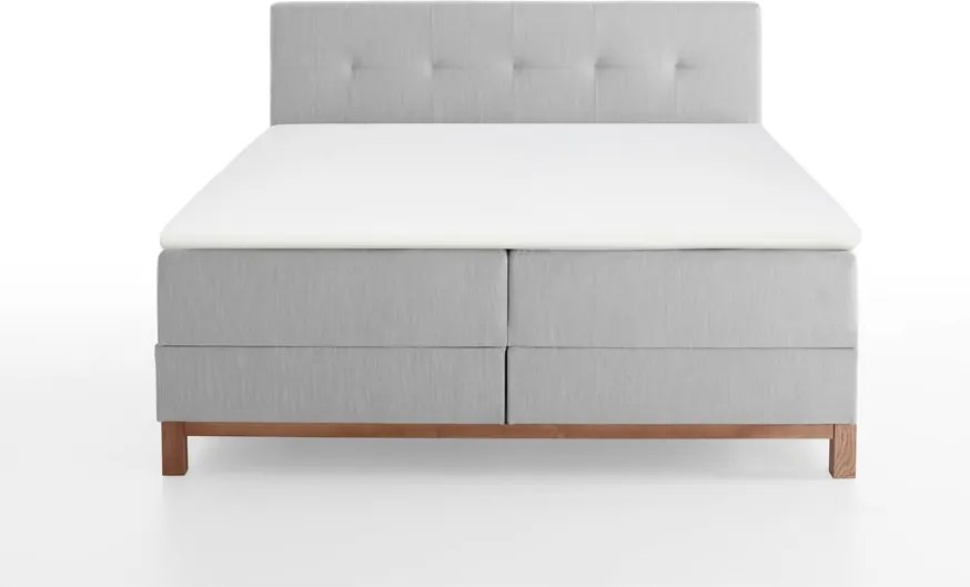 Светлосиво боксспринг легло със склад 160x200 cm Catania - Meise Möbel