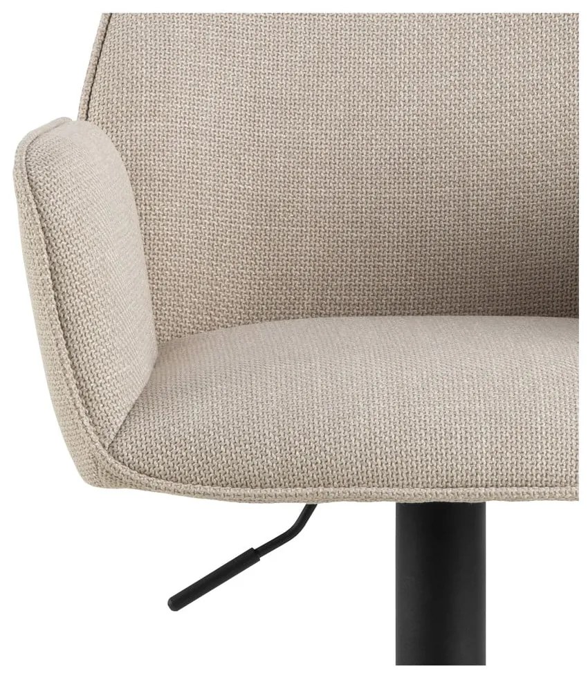 Бежов бар стол с регулируема височина/с подлакътници (височина на седалката 85 cm) Glenda – Actona