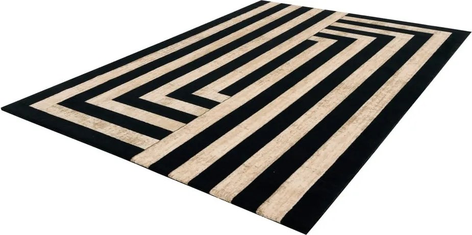 Черно-бежов вълнен килим 200x300 cm Agnus Art Deco II – Agnella
