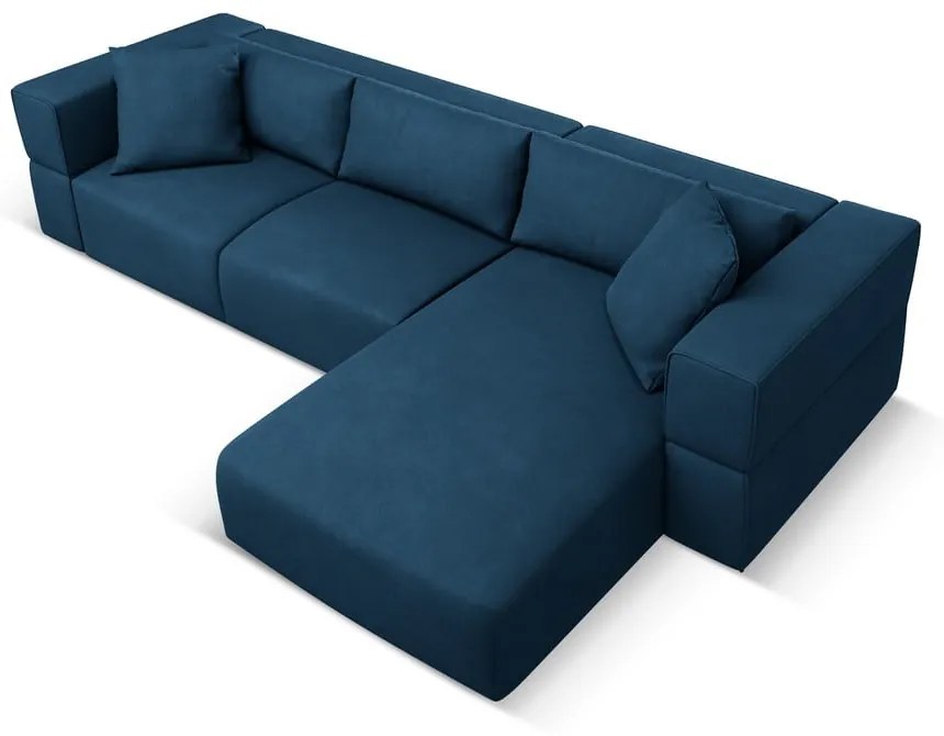 Син ъглов диван, десен ъгъл Esther – Milo Casa