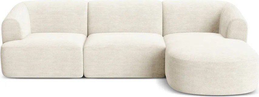 Бежов ъглов диван от рипсено кадифе (десен ъгъл) Campi – Cosmopolitan Design