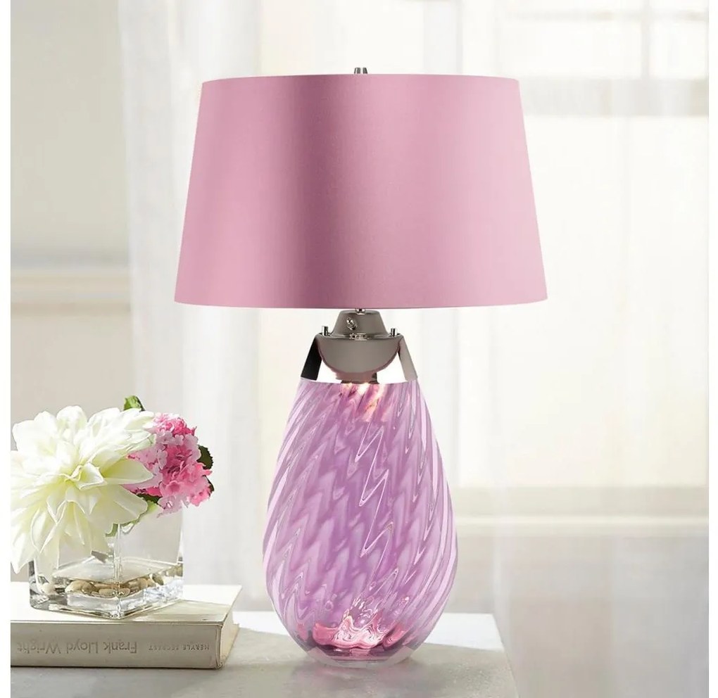 Elstead LENA-TL-L-PLUM - LED Настолна лампа LENA 1xE27/40W/230V 74 см розов