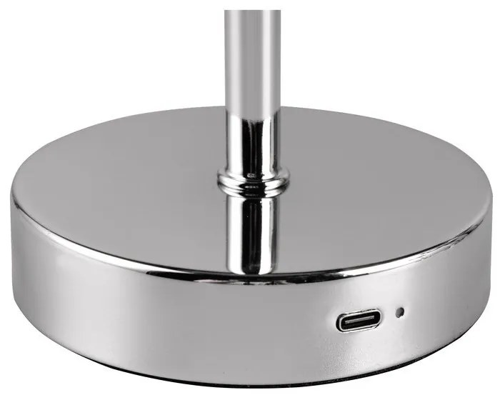 LED настолна лампа с възможност за димиране в лъскаво сребро (височина 30 cm) Jeff - Trio