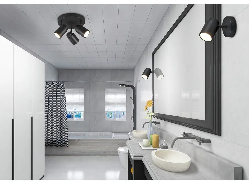 Матово черен метален прожектор Angelo - Trio