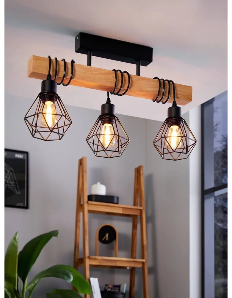 Висящо осветително тяло в черен и естествен цвят TOWNSHEND 5 – EGLO