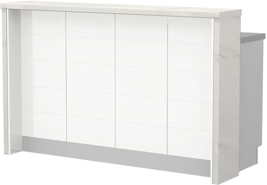Островна кухненска пейка Hudson-Length: 160 cm.-White-White Marble