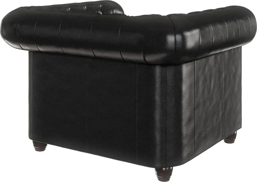 Черен фотьойл от изкуствена кожа York - Ropez