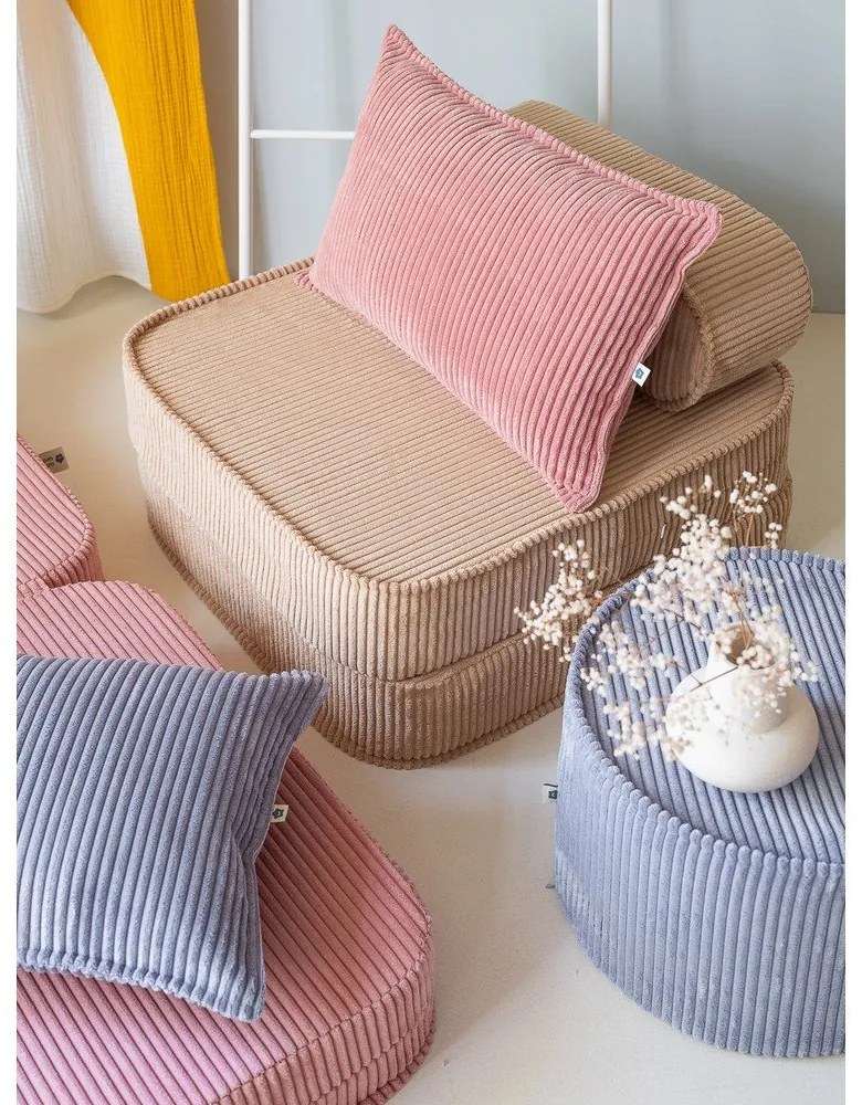 Светлокафяв детски стол от рипсено кадифе Flip – Wigiwama