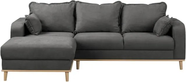 Тъмносив ъглов диван (ляв ъгъл) Beata - Ropez