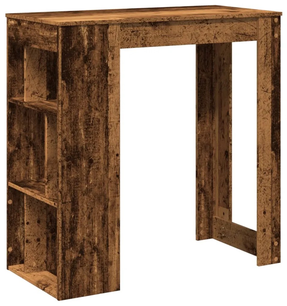 854362 vidaXL Бар маса с рафтове старо дърво 102x50x103,5 см инженерно дърво