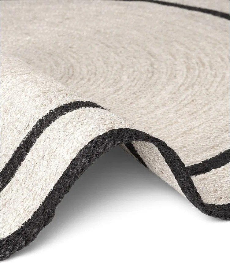 Двустранен/ръчно изработен ютен кръгъл килим в светло естествен цвят ø 150 cm Lina – Hanse Home