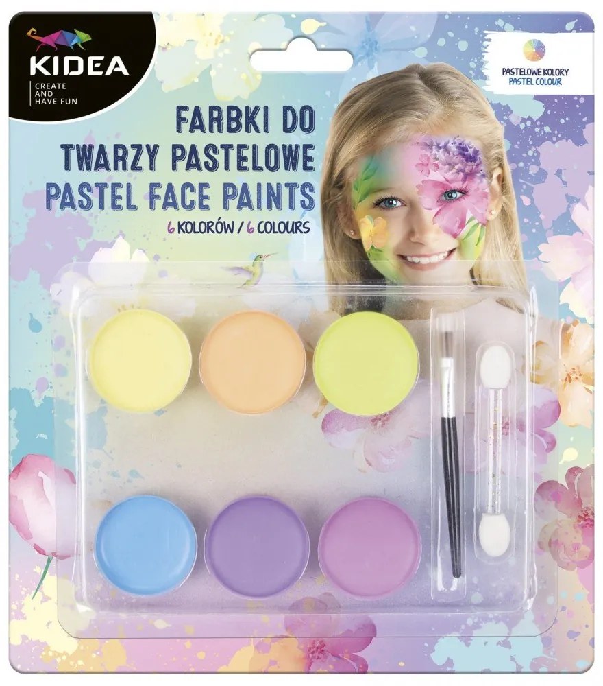 Kidea - Боички за лице 6 цвята Пастелни цветове