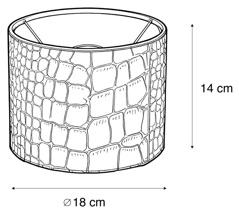 Кадифена абажура с дизайн на крокодил и златно покритие 18/18/14