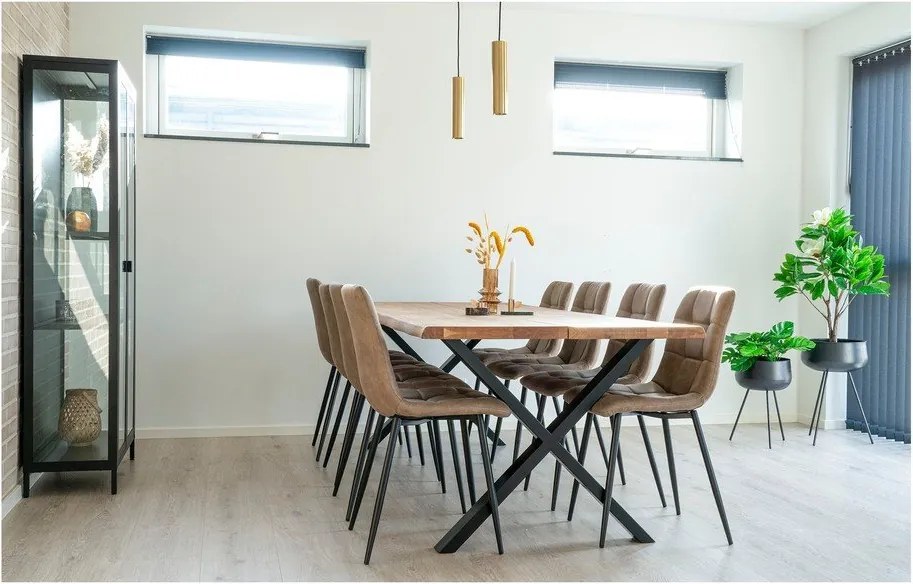 Трапезна маса с дъбова дървена плоскост 95x240 cm Toulon – House Nordic