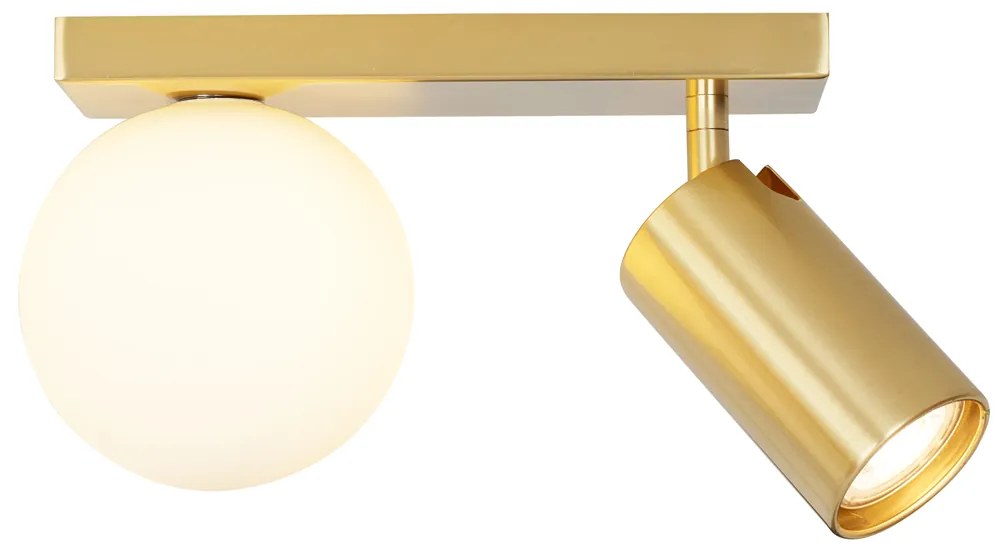 Модерна таванна лампа месинг 2 светлини с възможност за накланяне - Lesly