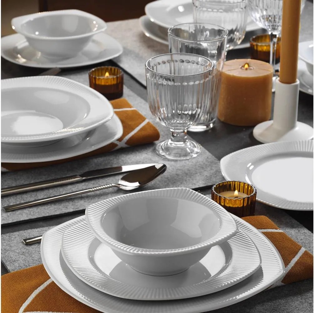 Комплект за хранене 24 части бял/порцелан