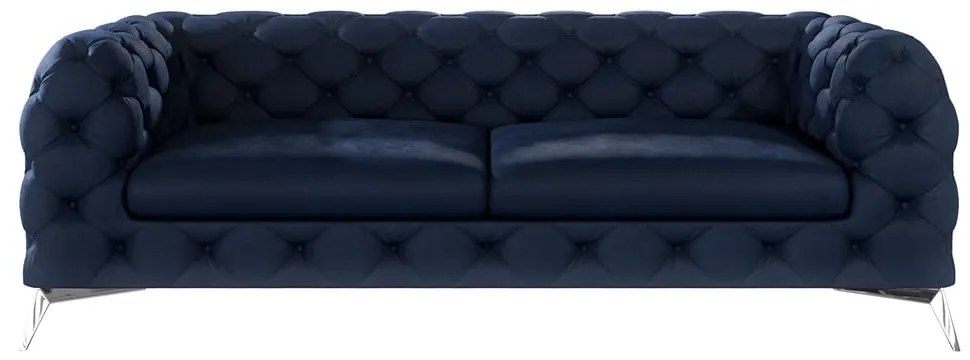 Тъмносин кадифен диван 225 cm Chelsea – Ropez