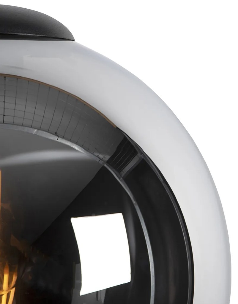 Интелигентна висяща лампа черна с опушено стъкло 30 см с Wifi ST64 - Pallon