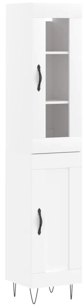 3199521 vidaXL Висок шкаф, бял, 34,5x34x180 см, инженерно дърво