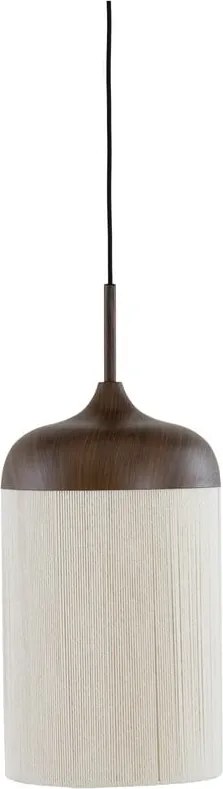 Тъмнокафяво висящо осветително тяло с текстилен абажур ø 22 cm Dania – Light &amp; Living