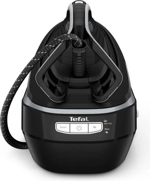 Парогенератор Tefal Pro Express Vision GV9821E0, 3000 W, 9 bar, 1.2 л, 800 g/min, Smart Steam, Система против капене и варовик, Вертикално гладене, Черен/сив