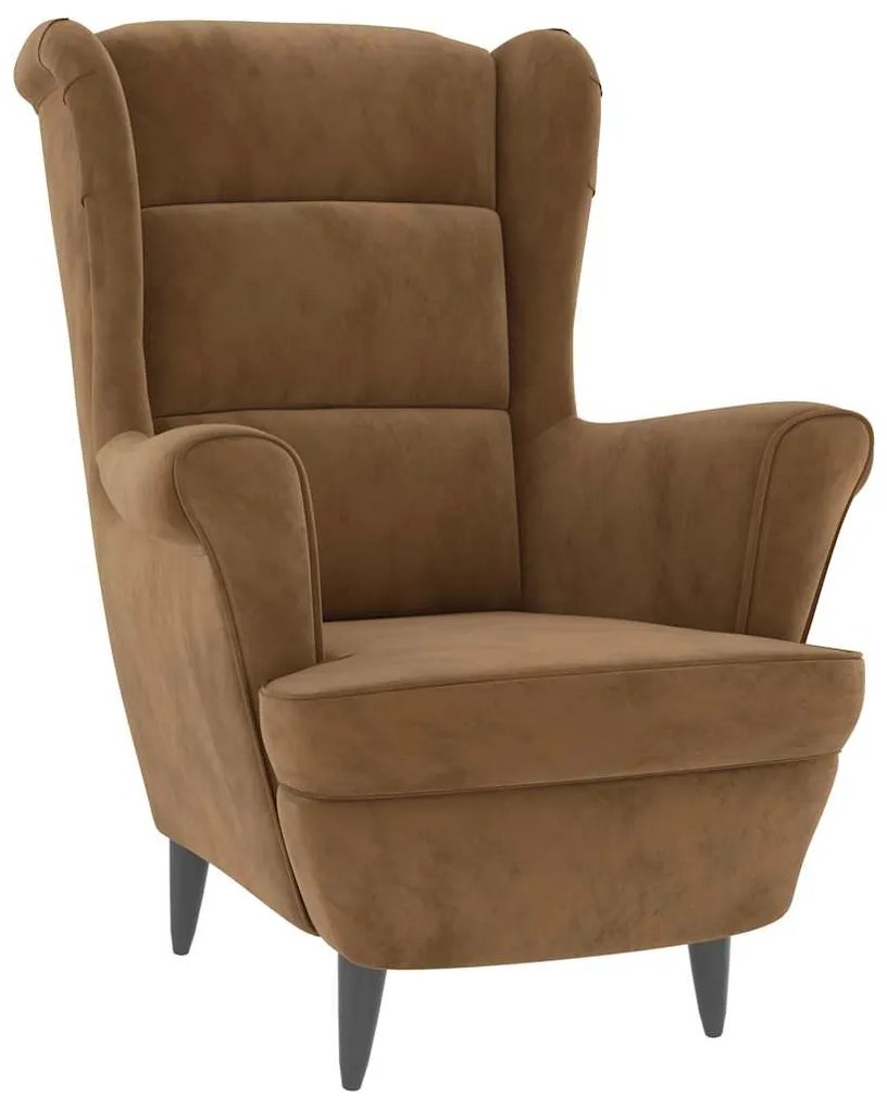 324067 vidaXL Фотьойл, кафяв, кадифе