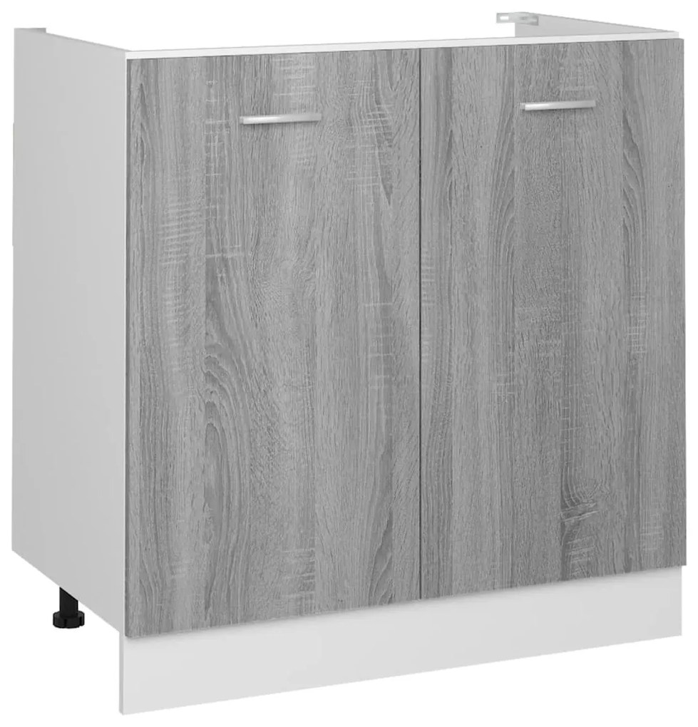 815565 vidaXL Шкаф за мивка "Lyon", сив, цвят сонома, 80x46x81,5 см, инженерно дърво