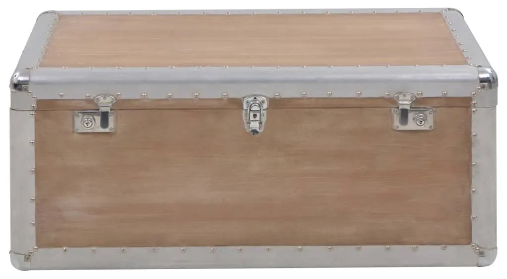 246124 vidaXL Кутия за съхранение, чам масив, 91x52x40 см, кафява