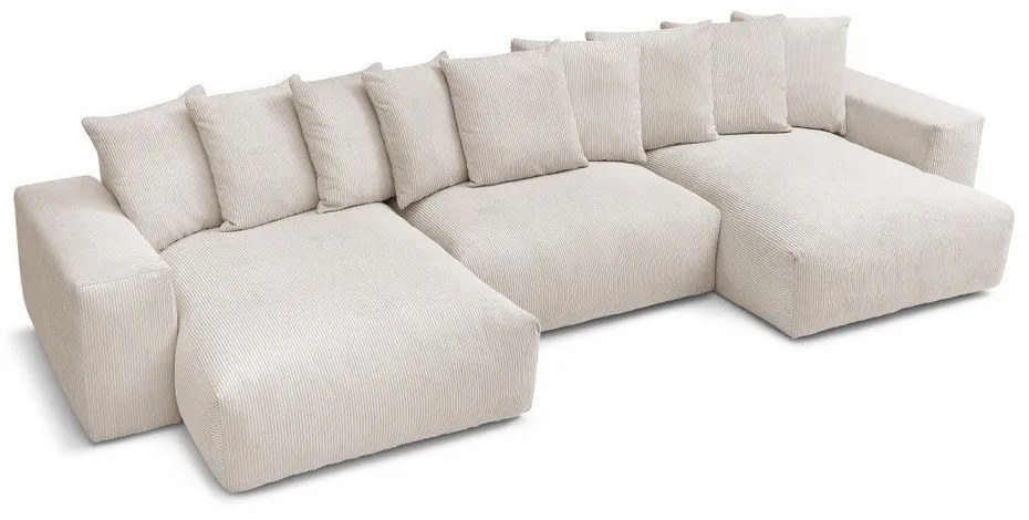 Кремав ъглов диван от рипсено кадифе Voltaire – Bobochic Paris