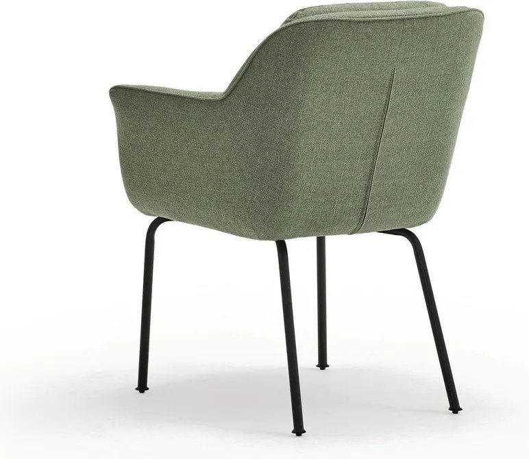 Зелен тапициран трапезен стол с подлакътници Sadira – Teulat