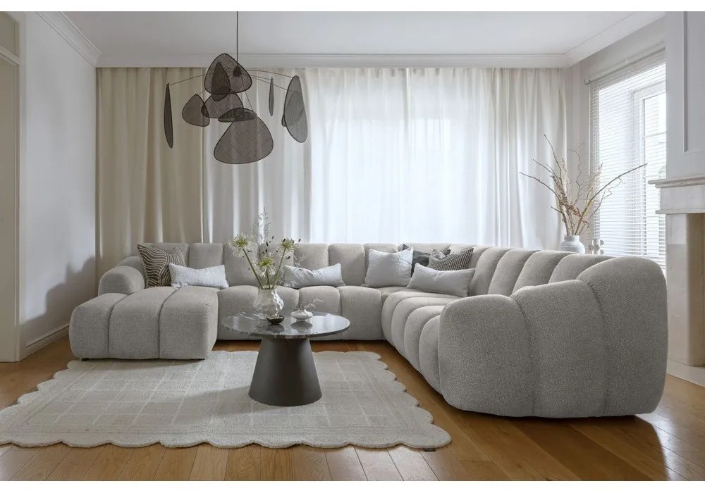 Светлосив ъглов диван (десен ъгъл/U форма) Shell – Miuform