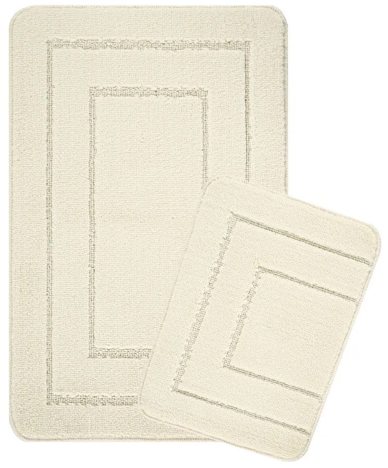 Кремави килими за баня в комплект от 2 бр. 50x80 cm Cerceve – Foutastic
