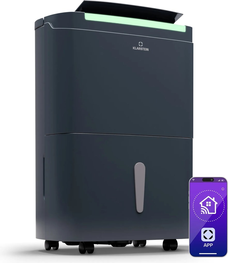 Klarstein DryFy Connect 50 Smart, обезвлажнител, WiFi, компресия, 50 литра/ 24 часа, 45-55 м²