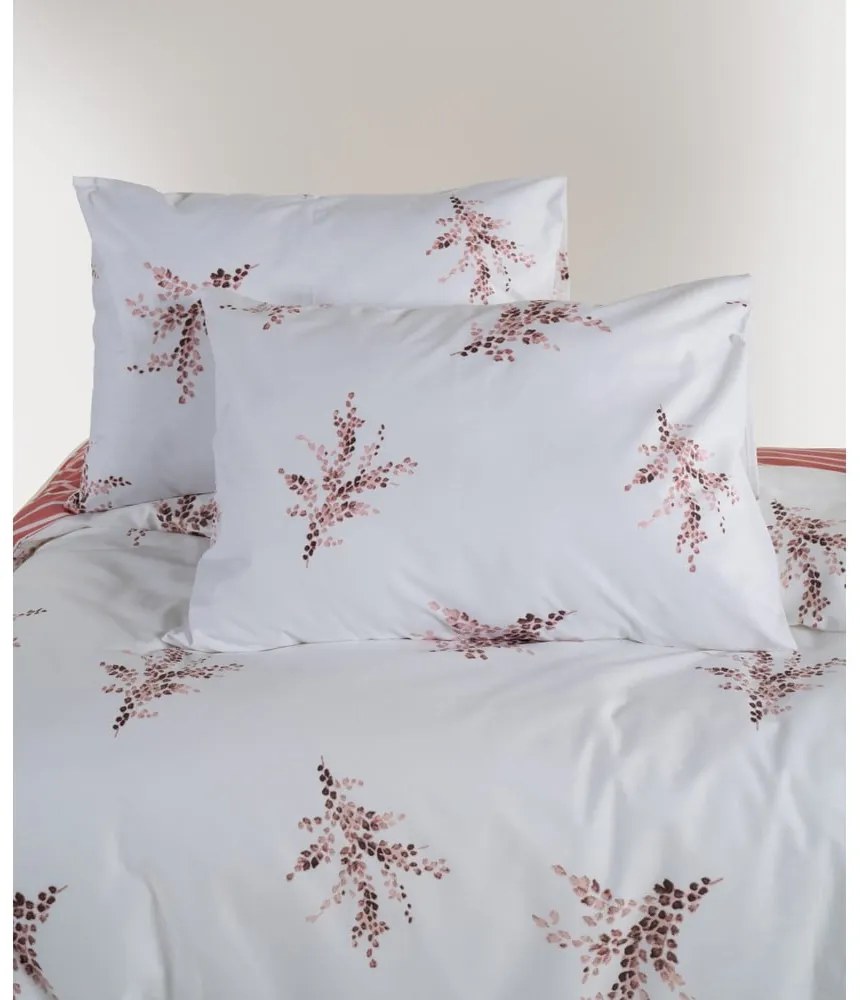 Бяло/розово двойно удължено спално бельо от памук Renforcé 240x220 cm Breeze Floral – Mila Home Luxury