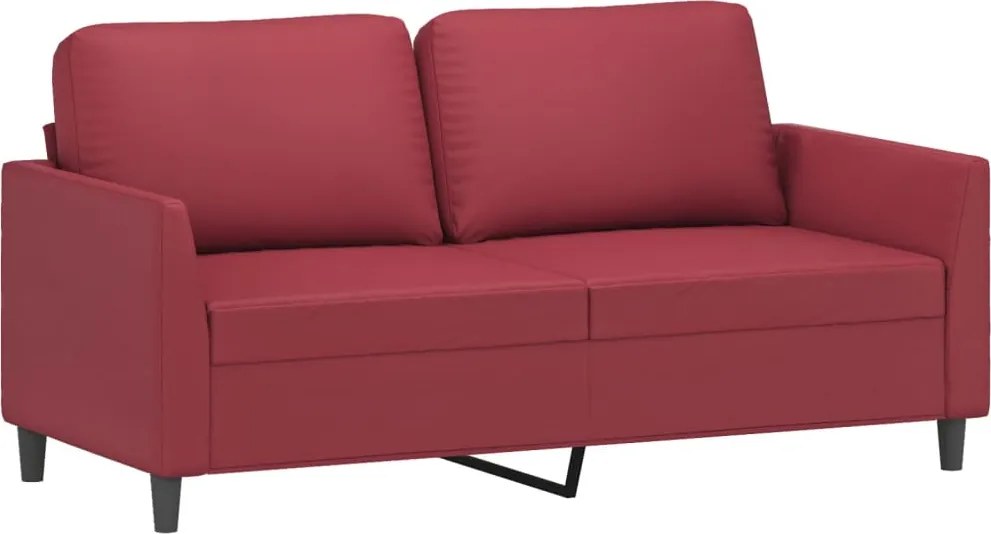 359336 vidaXL 2-местен диван, Виненочервен, 140 см, изкуствена кожа