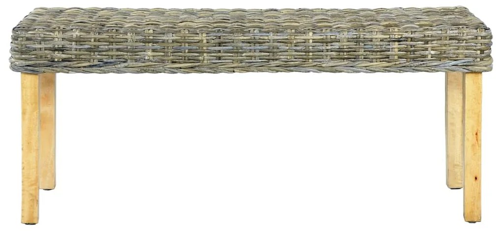 285791 vidaXL Пейка, 110 см, естествен кубу ратан и махагоново дърво масив