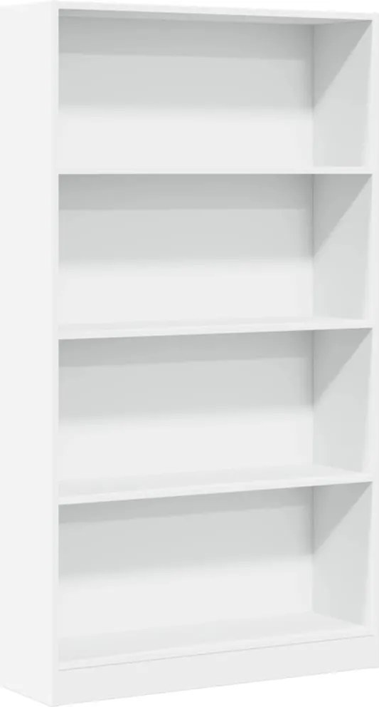 857844 vidaXL Библиотека, бяла, 80x24x143 см, инженерно дърво