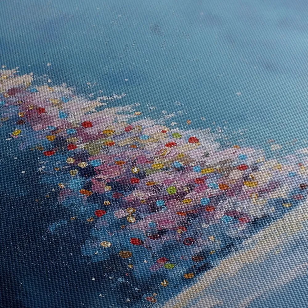 Картина на платно – Зимна приказка с коледно дърво