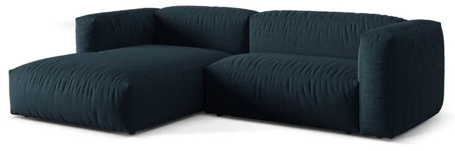 Тъмносин модулен ъглов диван (ляв ъгъл) Martina – Micadoni Home