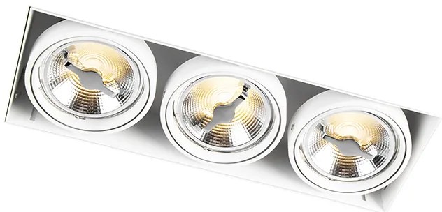 Комплект от 6 вградени прожектора бели AR111 без рамки 3-светлини - Oneon