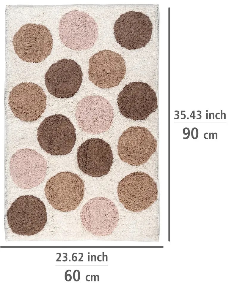 Кафяво-бежов килим за баня от органичен памук 60x90 cm Tibet – Wenko