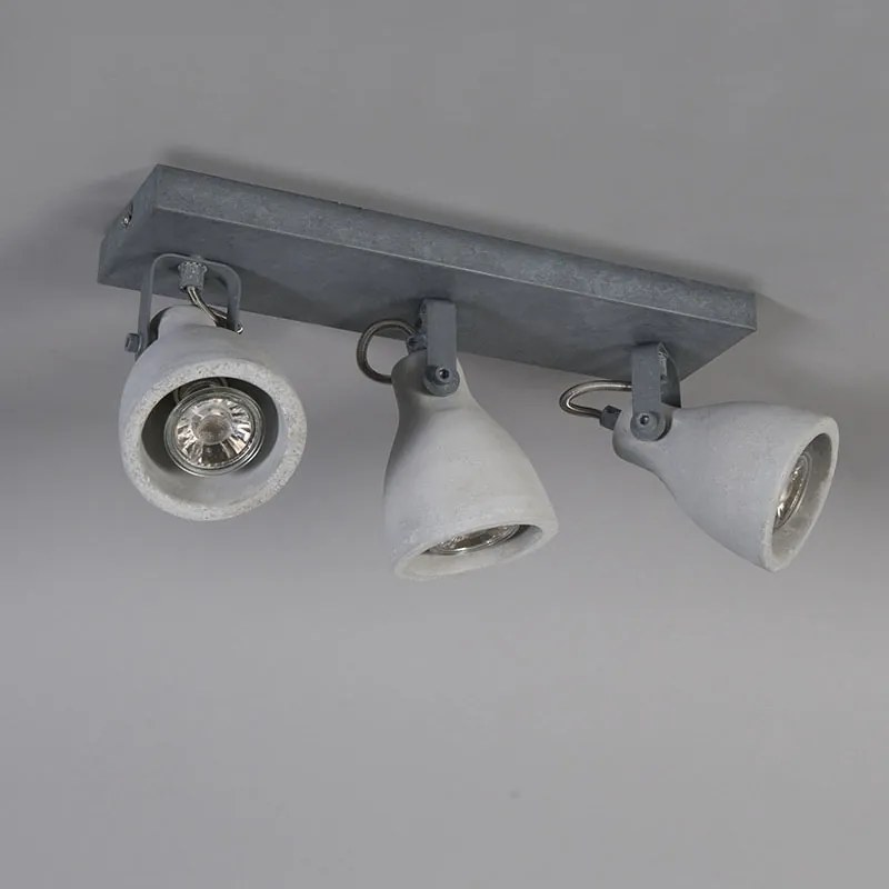 Индустриален прожектор сив бетон 3-светлина - Creto