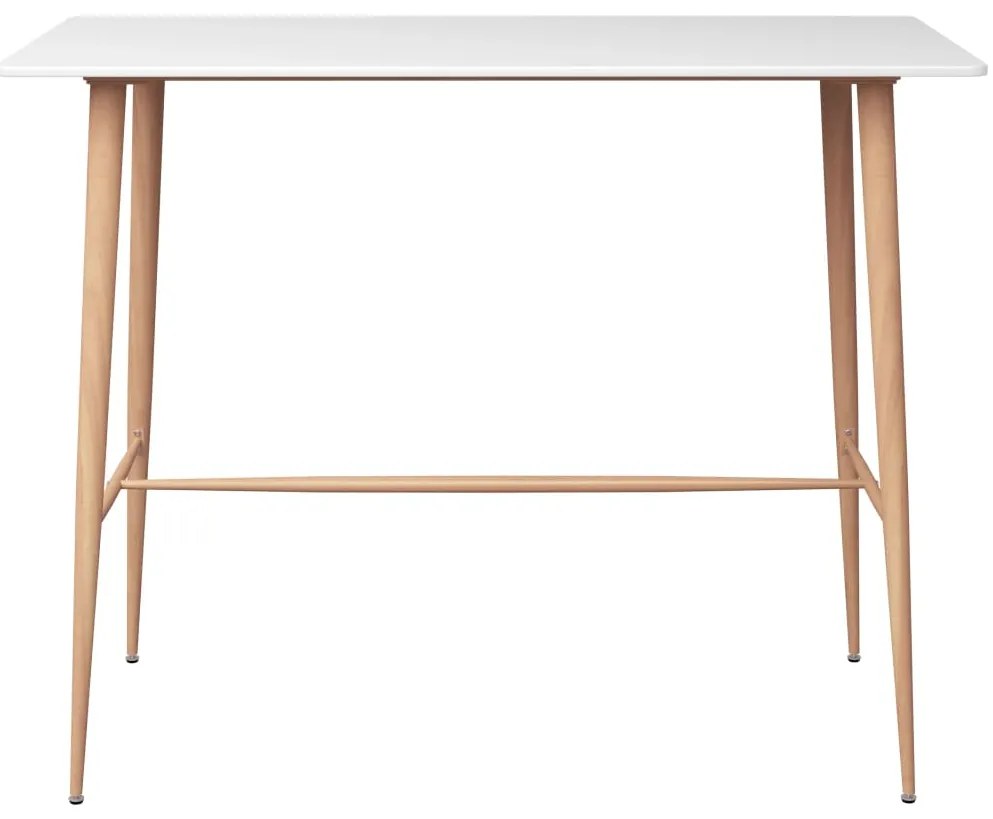 248145 vidaXL Бар маса, бяла, 120x60x105 см