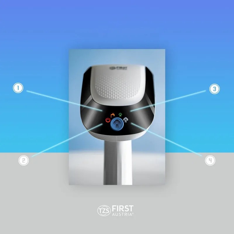 Уред за гладене с пара First Austria FA-5647-2, 1400W, 320 мл, 2 нива до 25 г/мин, Сухо гладене, Бял/син