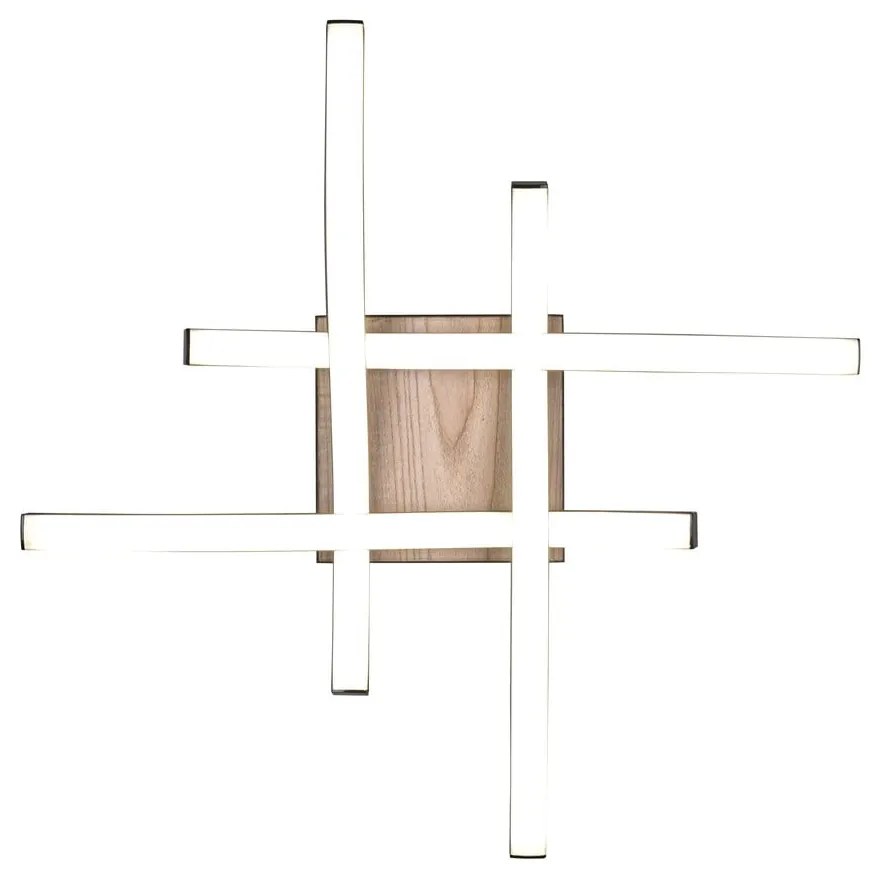 Черно-кафява LED светлина за таван 46x46 cm Route - Trio