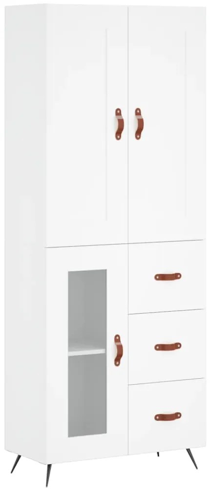 3199913 vidaXL Висок шкаф, бял, 69,5x34x180 см, инженерно дърво