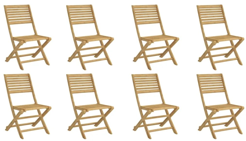 3214229 vidaXL Сгъваеми градински столове 8 бр 48,5x61,5x87 см акация масив