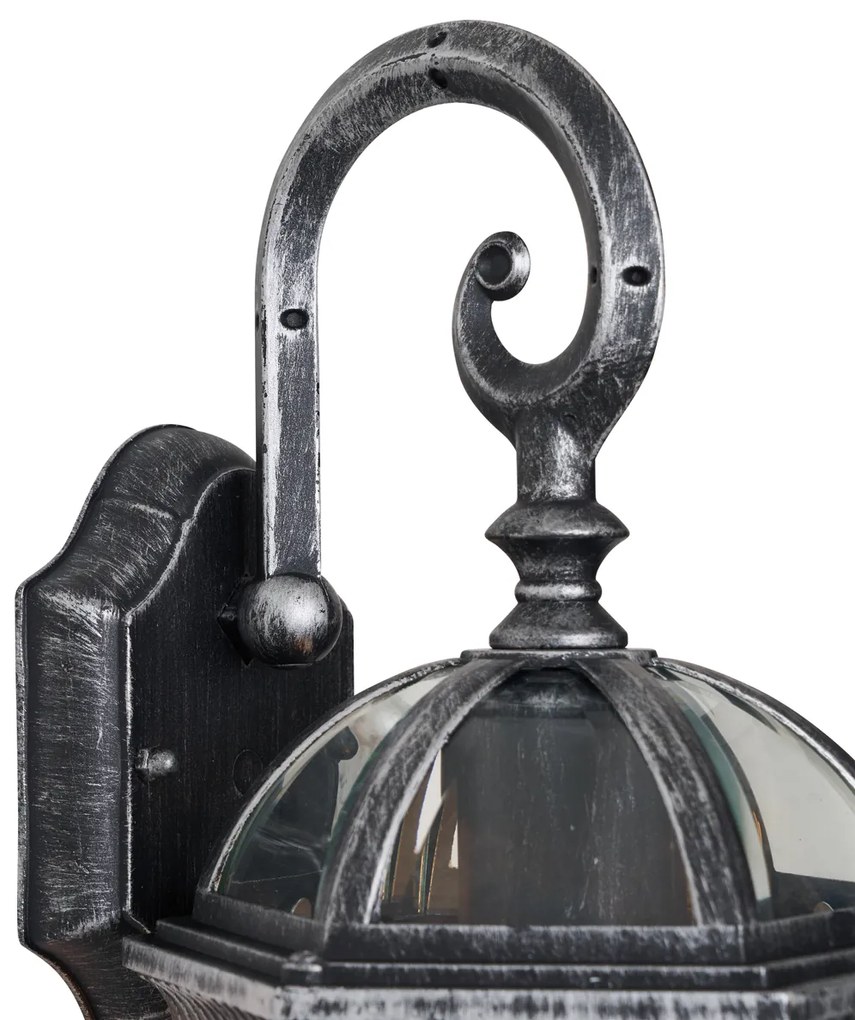 Класически външен стенен аплик антично сребро IP44 - Glasgow